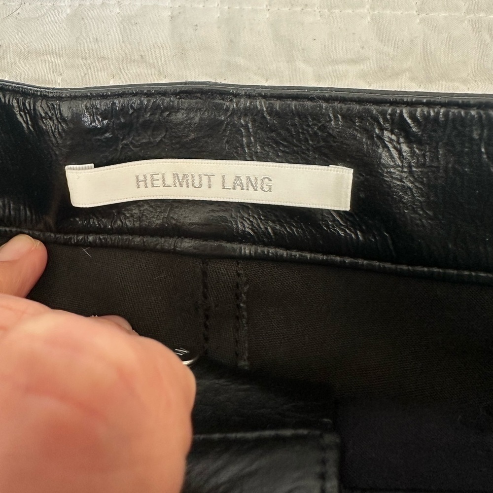Helmut Lang 100% Lamb Leather Black Mini Skirt Sz Small / 4 - Picture 7 of 8